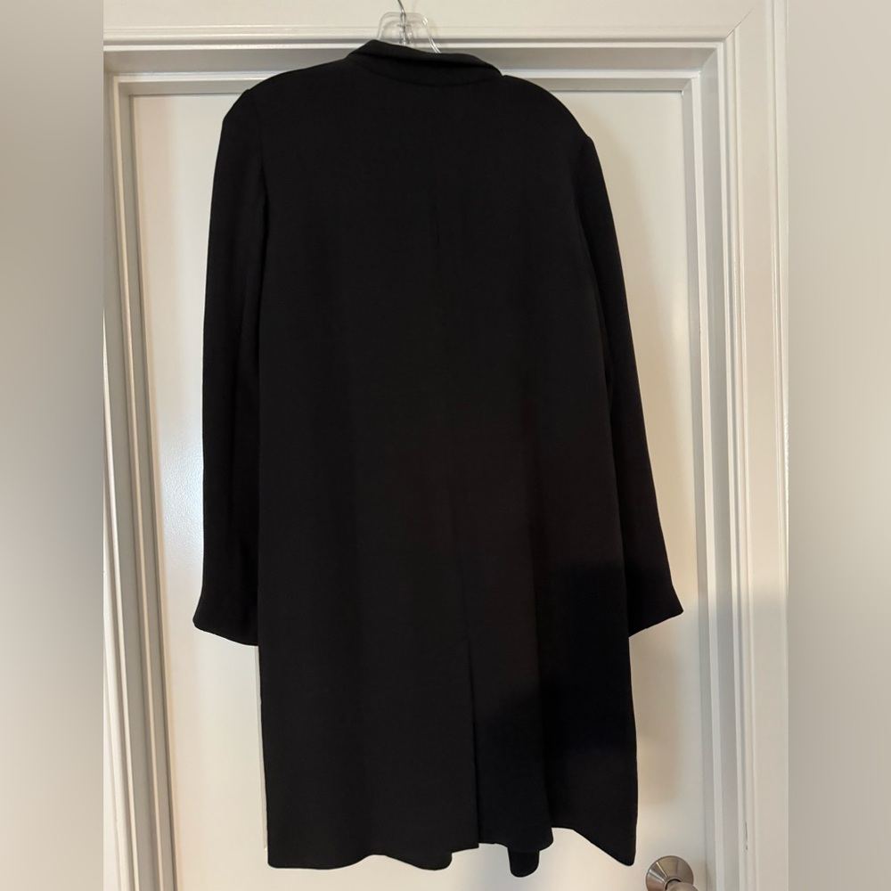 Eileen Fisher black Silk Blend Duster Coat S!